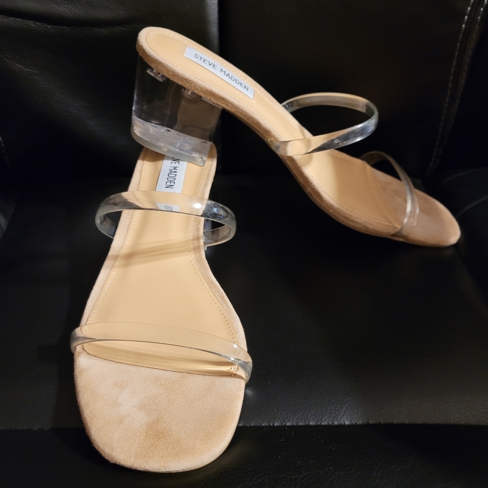 Steve Madden clear heel sandal women 8.5